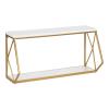 imageKate and Laurel Brost Glam Wall Shelf 21 x 8 x 11 White and Gold Modern Geometric Floating Shelves for Wall