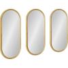 imageKate and Laurel Caskill Glam Wall Mirror Set Set of 3 10 x 22 Gold Decorative Modern Mirror Wall Decor Collection with Minimal Frame and Capsule Oval Shape
