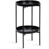 imageKate and Laurel Celia Round Metal Foldable Tiered Side Table 16 x 26 Black Modern Accent Table with Removable Magnetic Tray Tabletops and SpaceSaving Folding BaseBlack