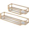 imageKate and Laurel Ciel Modern Glam Metal Wall Shelf Set Set of 2 Gold Elegant Wall Decor and StorageGold