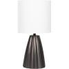 imageKate and Laurel Ciji Modern Metal Bedside Table Lamp 8 x 8 x 17 Gunmetal Scalloped Decorative Tabletop Desk Lamp with Linen Shade for Living Room DecorPewter