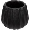 imageKate and Laurel Claudel Modern Round Scalloped Planter Pot 12 x 12 x 12 Black Transitional Wavy Planter for Indoor Plants for Living Room or Sunroom Decor
