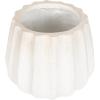 imageKate and Laurel Claudel Modern Round Scalloped Planter Pot 12 x 12 x 12 White Transitional Wavy Planter for Indoor Plants for Living Room or Sunroom Decor