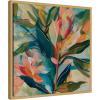 imageKate and Laurel Colorful Tropic Botanical Abstract Neutral Linen Framed Canvas Wall Art by The Creative Bunch Studio 30 x 30 Sylvie Bright Gold Bohemian Abstract Flowers Art for Wall Decor LivingBright Gold