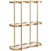imageKate and Laurel Curventi ThreeTiered Wavy Wall Shelf 20 x 7 x 28 Gold Glam Decorative Scalloped Storage Shelves and Wall Organizer for Over The Toilet Storage Bathroom Display