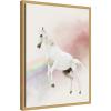 imageKate and Laurel Cute Unicorn Framed Canvas Wall Art by July Art Prints 18 x 24 Sylvie Bright Gold Whimsical Animals Kids Art for Wall Decor Living Room Bedroom