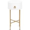 imageKate and Laurel Decklyn Decorative Glam Round Side Table 14 x 14 x 24 White and Gold Modern Circle Living Room Table with Pull Drawer for Useful StorageWhiteGold