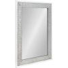 imageKate and Laurel Deely Farmhouse Wall Mirror 27 x 39 White and Silver Rustic Wall Decor with Galvanized Metal FrameWhite