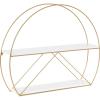 imageKate and Laurel Delmar Modern Wall Shelf 26 x 21 White and Gold Glamorous Geometric Wall DecorWhiteGold