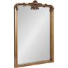 imageKate and Laurel Elowyn Traditional Ornate Arched Mirror 25 x 36 Gold Vintage Arch Mirror with Baroque Details for Use as Bathroom Mirror or Fireplace Mantel Mirror