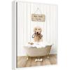 imageKate and Laurel Golden Retriever in Hot Bath Framed Canvas Wall Art by Amy Peterson 18 x 24 Sylvie White Whimsical Animals Humor Art for Wall Decor Living Room Bedroom