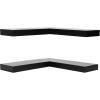 imageKate and Laurel Havlock Modern Wood TwoPiece Floating Corner Shelf Set 26 x 8 x 3 Black Wooden Corner Shelving with Unique Geometric Shape for Living Room Decor or Entryway Storage