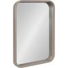 imageKate and Laurel Hutton Modern Rounded Rectangle Wall Mirror 20 x 30 Walnut Brown Transitional Geometric Mirror for WallGrey