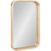 imageKate and Laurel Hutton Modern Rounded Rectangle Wall Mirror 20 x 30 Walnut Brown Transitional Geometric Mirror for WallNatural