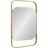 imageKate and Laurel Kellom Modern Metal Wall Mirror 20 x 30 Gold Decorative Mirror for Wall Decor with Floating Suspended Glass in Rounded Rectangle Frame