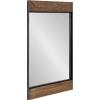 imageKate and Laurel Kincaid Farmhouse Wood and Metal Framed Mirror 20 x 36 Rustic Brown and Black Chic Rectangle Mirror for Wall