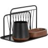 imageKate and Laurel Koni Modern ThreePiece Home Office Organization Set 13 x 8 x 9 Walnut Brown and Black Wood and Metal Organizational Set for Office with File Folder Holder