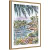 imageKate and Laurel Laguna Beach California Scene Framed Canvas Wall Art by Patricia Shaw 18 x 24 Sylvie Natural Coastal Beach Landscapes Tropical Art for Wall Decor Living Room Bedroom