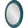 imageKate and Laurel Laranya Modern Round Mirror 22 Inch Diameter Teal and Black Decorative Circle Mirror with Metal Frame and Glossy Hand Applied FinishTealBlack