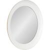 imageKate and Laurel Laranya Modern Round Mirror 22 Inch Diameter Teal and Black Decorative Circle Mirror with Metal Frame and Glossy Hand Applied FinishWhiteGold