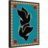 imageKate and Laurel Lush Duo 4 Birds Framed Canvas Wall Art by Shatha Al Dafai 18 x 24 Sylvie Black Whimsical Animals Nature Abstract Art for Wall Decor Living Room Bedroom