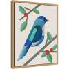 imageKate and Laurel MCM Bluebird Framed Canvas Wall Art by Carey Copeland 16 x 20 Sylvie Natural Mid Century Modern Abstract Animals Nature Art for Wall Decor Living Room Bedroom