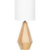 imageKate and Laurel Marcedes Modern Metal Bedside Table Lamp 8 x 8 x 20 Antique Brass Faceted Decorative Tabletop Desk Lamp with Linen Shade for Living Room DecorNatural