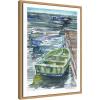 imageKate and Laurel Mary Ann Welch Boats Framed Canvas Wall Art by Patricia Shaw 18 x 24 Sylvie Natural Coastal Beach Art for Wall Decor Living Room Bedroom