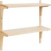 imageKate and Laurel Meridien Modern Wood Shelves 24 x 8 x 24 Natural Poplar Transitional Two Tier Wall Shelf for Storage and DisplayNatural