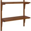 imageKate and Laurel Meridien Modern Wood Shelves 24 x 8 x 24 Natural Poplar Transitional Two Tier Wall Shelf for Storage and DisplayWalnut Brown