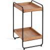 imageKate and Laurel Nicco Modern Transitional 2Tier Side Table 16 x 13 x 26 Natural Wood and Black Tiered Rectangle End Table for Storage and Display in Living Room Home DecorNaturalBlack
