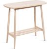 imageKate and Laurel Nilas Modern Rectangle Wood Console Table 32 x 16 x 30 Light Natural Decorative Transitional TwoTier Entryway Table with Storage and Solid Rubberwood Construction