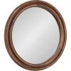 imageKate and Laurel Oman Modern Ribbed Round Wall Mirror 28 Inch Diameter Walnut Brown Framed Circle Bathroom Mirror for Over Sink Home Decor or Fireplace Mantel Mirror