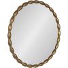imageKate and Laurel Perlina Modern Scalloped Round Mirror 26 Inch Diameter Antique Brass Decorative Circle Wavy Mirror with Unique Rippled Edge and a SandCast Aluminum Frame