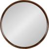 imageKate and Laurel Prema Soft Round Circle Modern Wall Mirror Walnut Brown 28 Framed Round Circular Mango Wood Mirror for Minimal Home DecorWalnut Brown