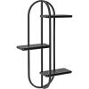 imageKate and Laurel Ramos Modern Metal and Wood Bathroom Shelf 18 x 6 x 30 Black Contemporary Sleek 3Tier Floating Shelves for Wall Decor Display and Over Toilet Storage