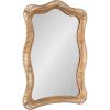 imageKate and Laurel Rashana Boho Scalloped Arch Rattan Wall Mirror 26 x 38 Natural Rattan Modern Decorative Wavy Mirror with Authentic Rattan Frame for Bathroom Mirror or Statement Mantel Mirror