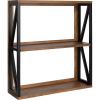 imageKate and Laurel Rigby Farmhouse 3Tier Wall Shelf 25 x 8 x 28 Rustic Brown and Black Decorative Modern Floating Shelves for Wall