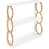 imageKate and Laurel Ring MidCentury Modern 3Tier Shelf 28quot x 8quot x 31quot White and Gold Chic Contemporary Storage and Decor