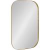imageKate and Laurel Rollo Modern Rounded Rectangle Mirror 20 x 30 Silver Decorative Metal Framed Mirror with Radius CornersGold