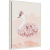 imageKate and Laurel Romantic Floral Swan Framed Canvas Wall Art by July Art Prints 18 x 24 Sylvie Beaded White Whimsical Animals Flowers Nature Art for Wall Decor Living Room Bedroom