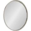 imageKate and Laurel Rowla Modern Round Wall Mirror 24 Inch Diameter Silver Decorative Circle Mirror with Polished Stainless Steel Finish and Large SizeSilver