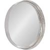 imageKate and Laurel Samana Modern Metal Framed Round Mirror 24 inch Diameter Silver Glam Wall Decor for Any Room