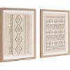 imageKate and Laurel Samori Transitional TwoPiece Framed Textile Art Set 16 x 20 Natural Modern Printed Linen Shadow Box for Use as Gallery Wall Decor or Tribal Wall Art Set