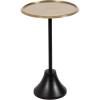 imageKate and Laurel Sanzo Modern Pedestal Round Side Table 15 x 15 x 24 Antique Brass and Black Circle End Table with Metal Tabletop for Use as Indoor Plant Stand or Bedroom NightstandGoldBlack