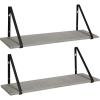imageKate and Laurel Soloman Modern Wooden Shelves 18 inch Set of 2 White and Gold Contemporary Glam Wall Storage and Home DecorGrayBlack