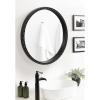 imageKate and Laurel Stallworth Decorative Textured Round Mirror 30 Inch Diameter Light Natural Coastal Ornate Circle Mirror with Carved Detail Design for Bathroom Mirror for Over SinkBlack