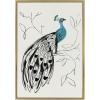 imageKate and Laurel Sylvie 658 Peacock Framed Linen Textured Canvas Wall Art by Teju Reval of SnazzyHues 23x33 Gold Decorative Modern Animal Art Print for WallGold
