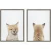 imageKate and Laurel Sylvie Baby Fox Front and Back Framed Canvas Wall Art Set by Amy Peterson Art Studio 2 Piece Set 18x24 Gray Decorative Adorable Animal Art Set Wall Dcor
