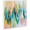 imageKate and Laurel Sylvie Beaded EV Brushstroke 155 Vintage Framed Canvas Wall Art by EttaVee 22x22 Gold Modern Abstract Colorful Fun Art for WallWhite